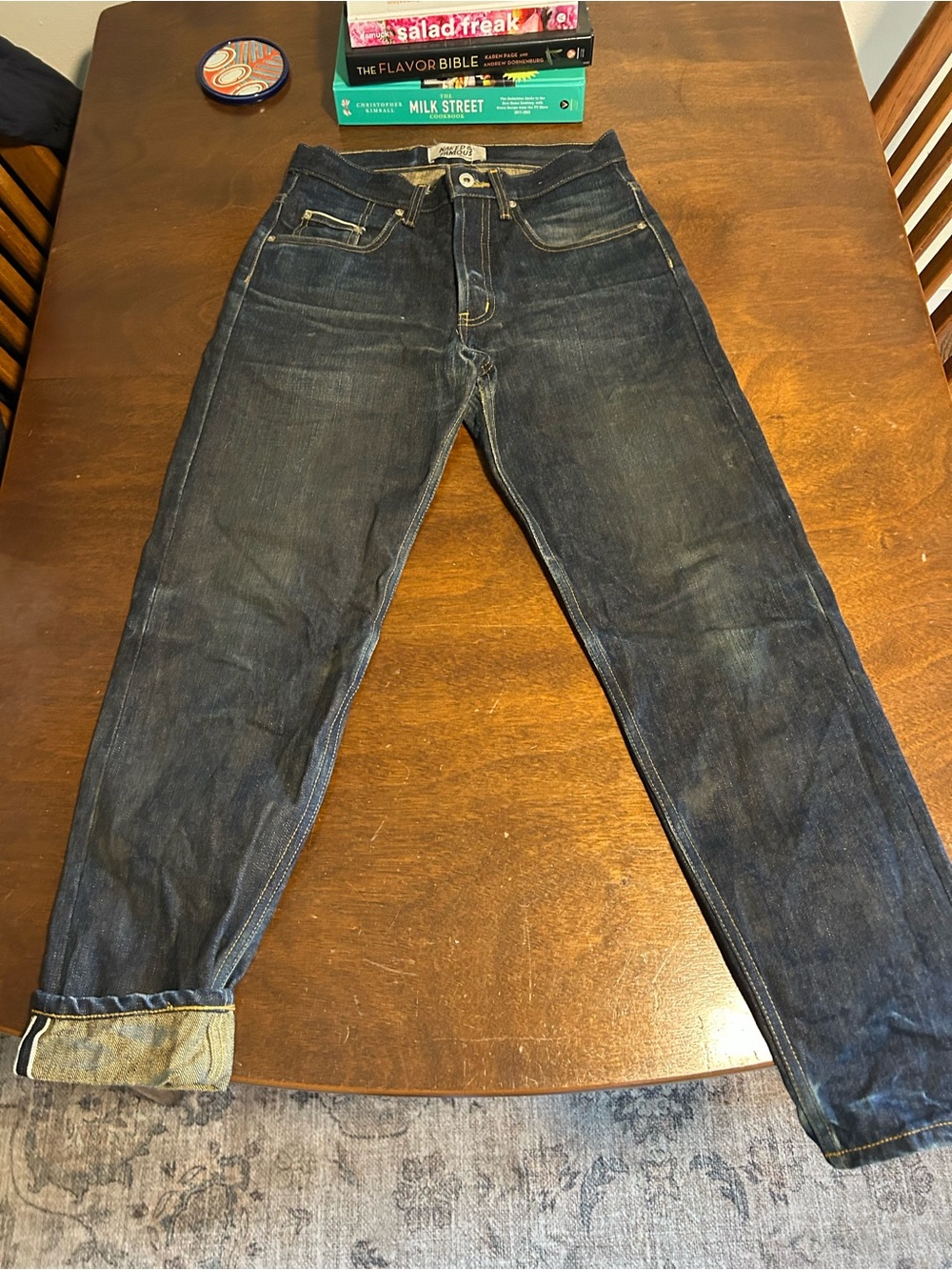 Naked and Famous Dark Indigo Straight Jeans SELVAGE - Picture 4 of 5